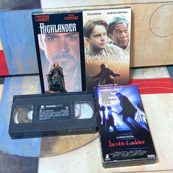 VHS MOVIE LOT - HIGHLANDER - SHAWSHANK REDEMPTION - JACOB'S LADDER - MONEY TALKS - Picture 1 of 12